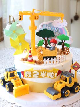 挖挖机小男孩风车（巧克力数字）