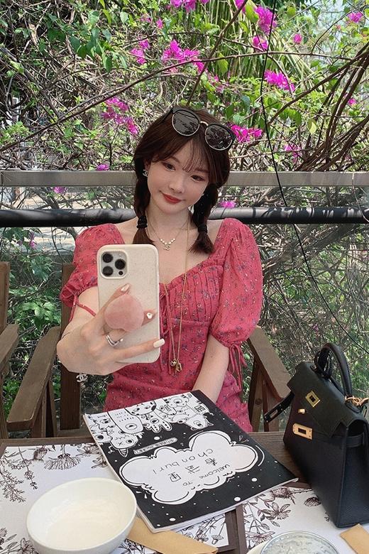 【三角梅XS/S码】金蘑菇菇 明艳碎花组～巨显白的高饱和度连衣裙 商品图4