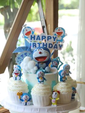 四寸哆啦A梦蛋糕➕5个纸杯