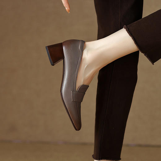 OLD A876-1aa复古英伦风小皮鞋粗跟单鞋 商品图3