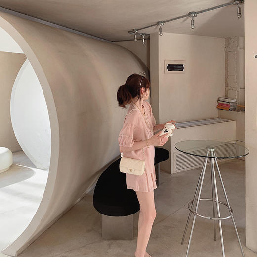 金蘑菇菇【仲夏甜茶套装】云感轻透天丝刺绣多版本宽松休闲两件套 商品图5