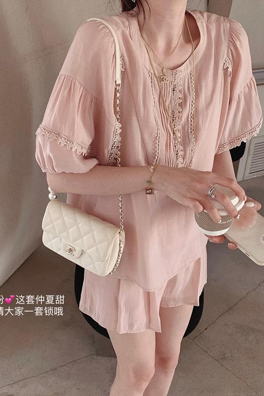 金蘑菇菇【仲夏甜茶套装】云感轻透天丝刺绣多版本宽松休闲两件套 商品图6