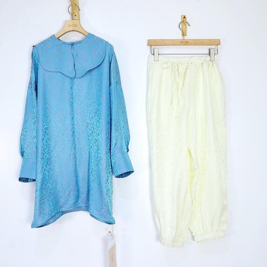 【线上专属】阔腿裤（22709498-提花米黄） 商品图1