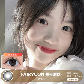 FAIRYCON / 黑不溜秋 / 美瞳年抛 / 2片入 / 14.2mm /  适中扩瞳提神黑色减龄自然