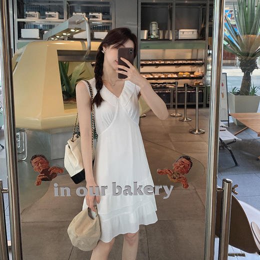 金蘑菇菇【巴黎诗集】双层压褶重工立体褶皱设计感实穿连衣裙 商品图0