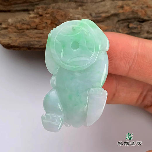 派瑞翡翠 翡翠貔貅挂件 糯种 绿色 商品图4