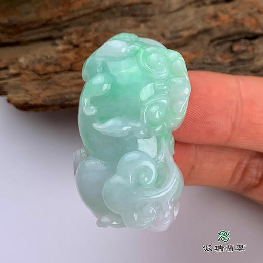 派瑞翡翠 翡翠貔貅挂件 糯种 绿色 商品图3