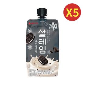 【5捆绑】乐天 雪来淋曲奇味冰淇淋160ml*5 【묶음】롯데 설레임쿠키160ml*5
