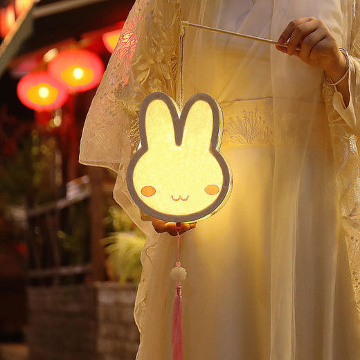 兔子灯笼儿童手工diy材料包自制汉服手持物古风发光花灯灯笼挂饰 商品图0
