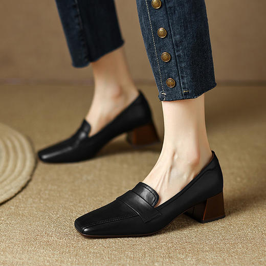 OLD A876-1aa复古英伦风小皮鞋粗跟单鞋 商品图1