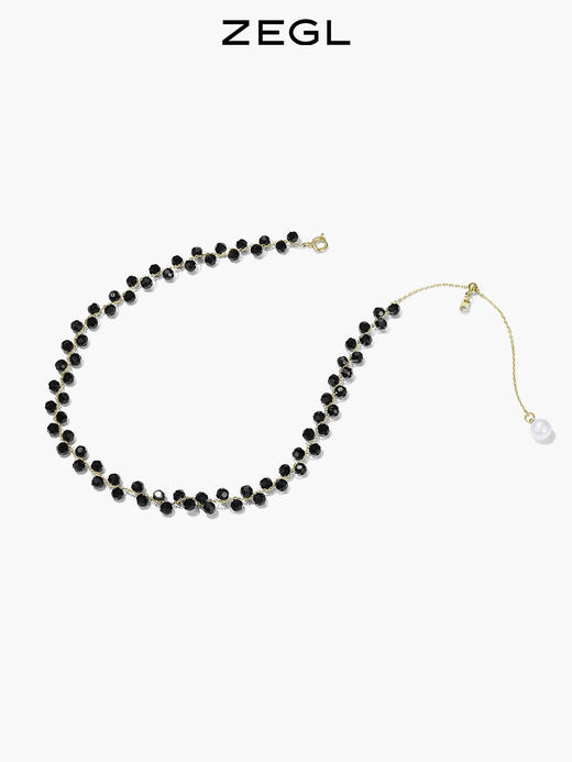 ZEGL黑色项链女高级感小众设计轻奢人造珍珠锁骨链配饰2022年新款 商品图0