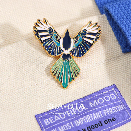 喜鹊胸针女学生衣服装饰卡通凤凰徽章创意小众设计勋章生日礼物 商品图5