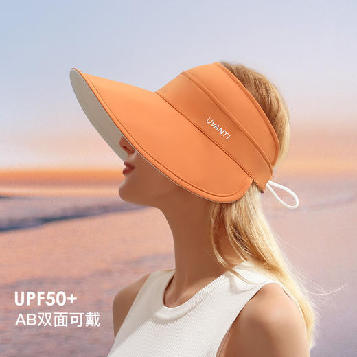 【空顶防晒帽】夏季新款防晒可折叠太阳帽 正反两用大帽檐透气遮阳空顶帽 商品图0