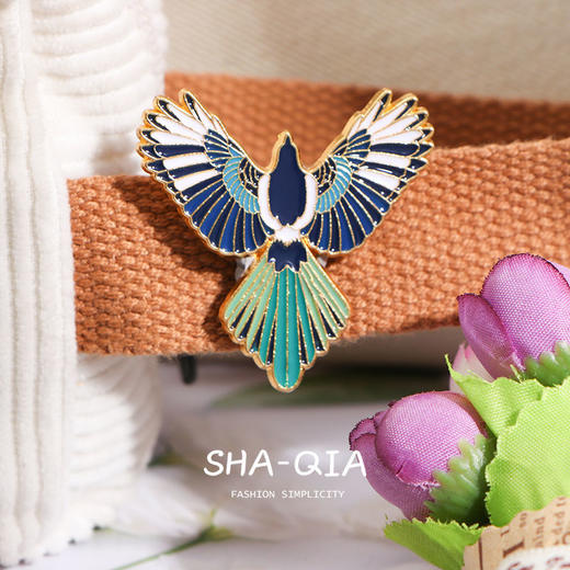 喜鹊胸针女学生衣服装饰卡通凤凰徽章创意小众设计勋章生日礼物 商品图4