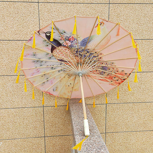 古代女子汉服油纸伞古风绸布伞摄影跳舞道具伞走秀流苏伞古装伞 商品图3