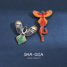 喜鹊胸针女学生衣服装饰卡通凤凰徽章创意小众设计勋章生日礼物