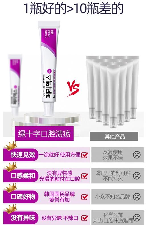 韩国peridex绿十字口腔溃疡膏！家中常备立竿见影！ 商品图1