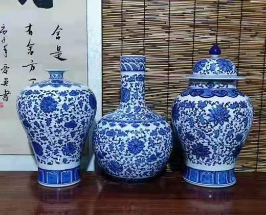 手绘青花缠枝莲套组 商品图0