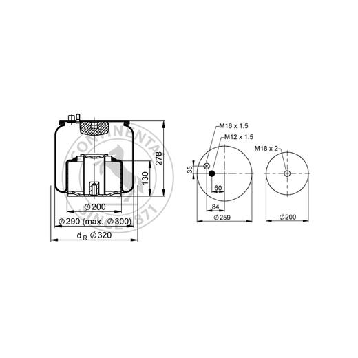 挂车气囊空气弹簧康迪泰克马牌Continental4984N6 P12 商品图4