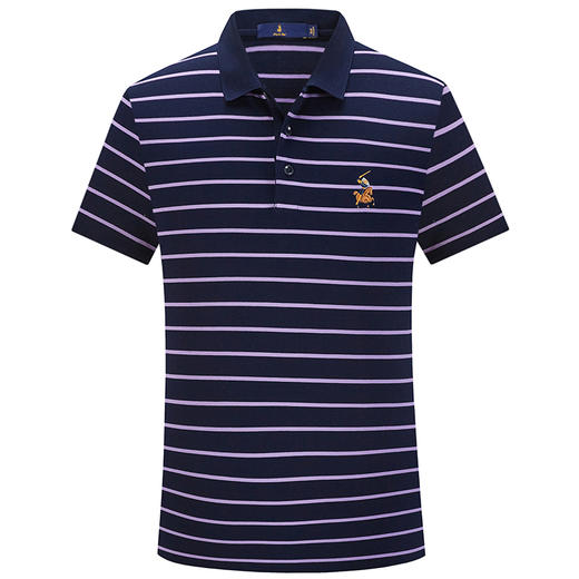 MD名盾翻领短袖长绒棉条纹男士Polo衫夏季纯棉薄休闲T恤男 商品图4