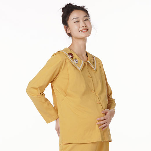 都市丽人生活家居女士孕妇套装26支棉单面薄家居服长袖睡衣LH2CA9 商品图1