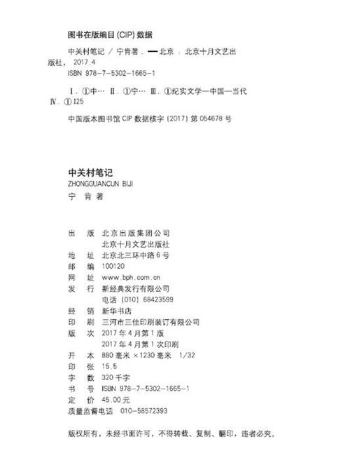 (仓发) 中关村笔记/北京十月文艺出版社/宁肯/9787530216651 商品图2