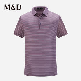 MD名盾条纹Polo衫夏季三醋酸翻领商务丝质百搭休闲T恤
