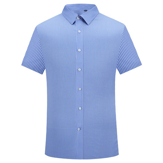 MD名盾DP免烫条纹纯棉尖领正装百搭衬衫职业商务男士短袖衬衣 商品图4