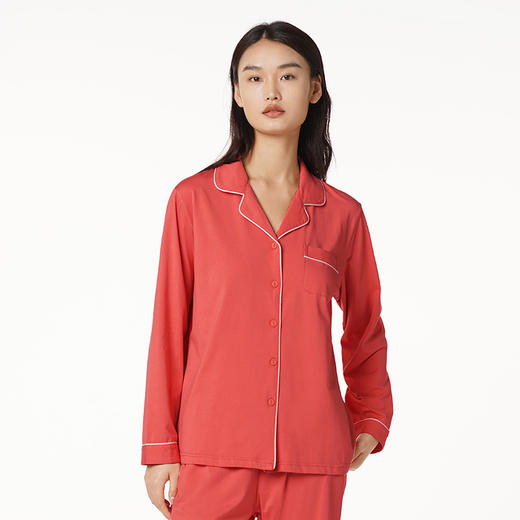 都市丽人好睡好眠女士正价棉质套装无尘棉单面薄家居服长袖睡衣LH21G1 商品图0