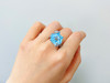 「蓝雪花」海蓝色托帕石钻石戒指 11.9克拉星形切割托帕石 商品缩略图3
