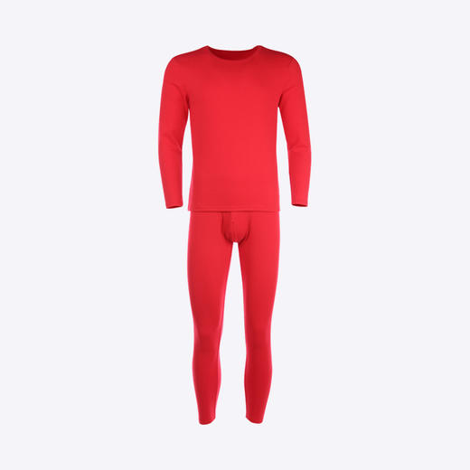 都市丽人都市锋尚舒暖保暖内衣男负5至5度适穿膨暖绒内衣舒绒单面拉烫剪保暖衣新年本命年红品FW29A1 商品图3