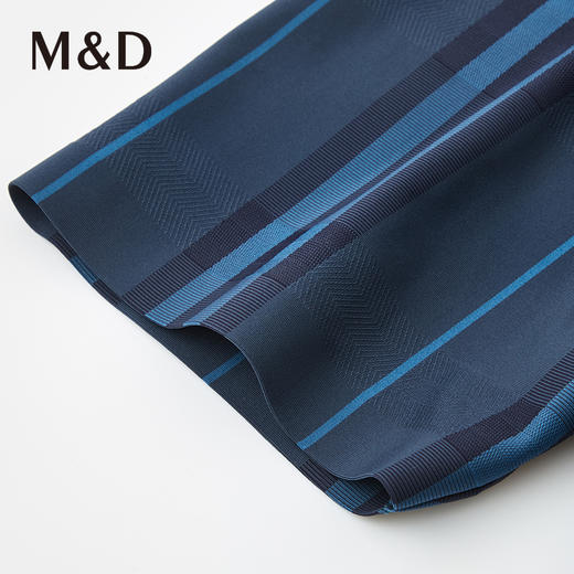 M＆D/名盾撞色条纹方领短袖垂坠柔软弹力男士商务休闲衬衫夏 商品图2