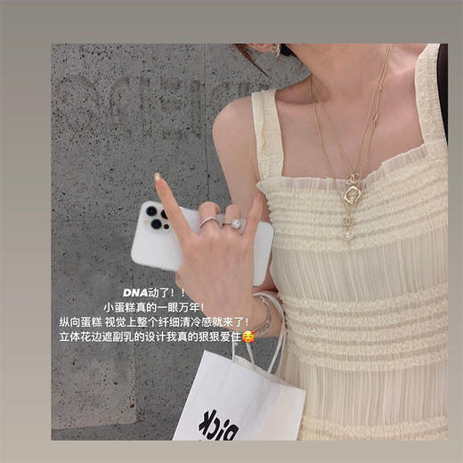 金蘑菇菇【DNA动了！我爱小蛋糕】甜美蛋糕裙方领背心裙约会裙 商品图4