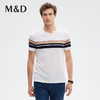 MD名盾新升级双丝降温吸湿速干圆领短袖商务休闲桑蚕丝条纹T恤 商品缩略图0