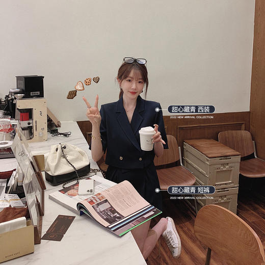 金蘑菇菇【Jean Georges醋酸西装组】时髦chic西装裙收腰连衣裙 商品图0