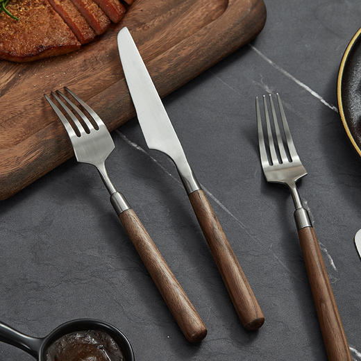 初心| 牛排板不锈钢刀叉西餐披萨板 商品图9