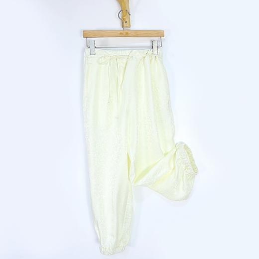 【线上专属】阔腿裤（22709498-提花米黄） 商品图0