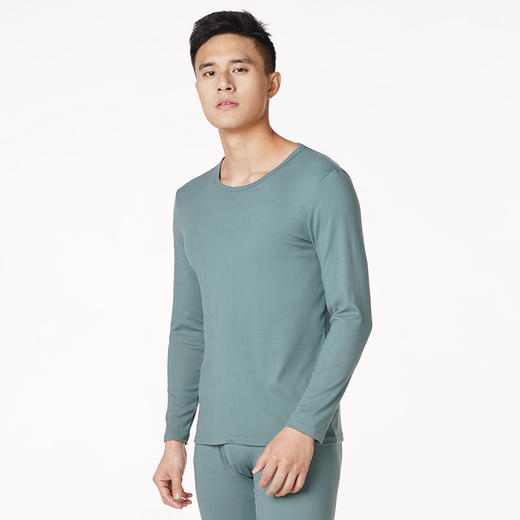 都市丽人都市锋尚轻暖保暖内衣男5至15度适穿阳离子罗纹绒保暖衣新年本命年红品FW21A2 商品图2