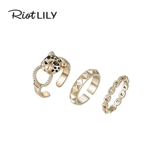 1F【Riotlily】Riotlily/艾特里里丛林迷兽-戒指（浅金色） 商品图0