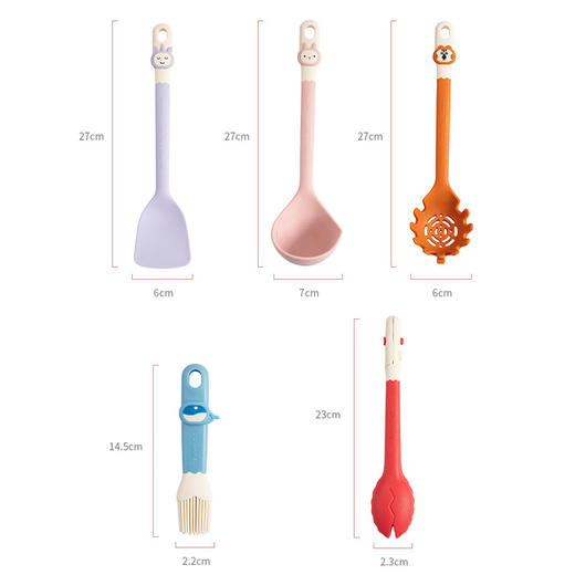 【煎炒煮捞 一套搞定】迪迪尼卡卡通硅胶铲不粘锅专用锅铲家用耐高温炒菜铲汤勺厨具套装 商品图10