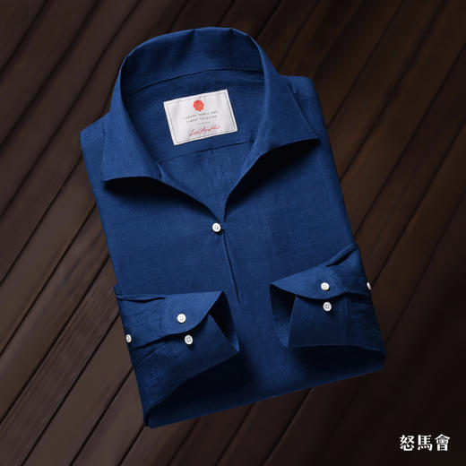 Flamenco 高支亚麻单宁色新中式衬衫 商品图0