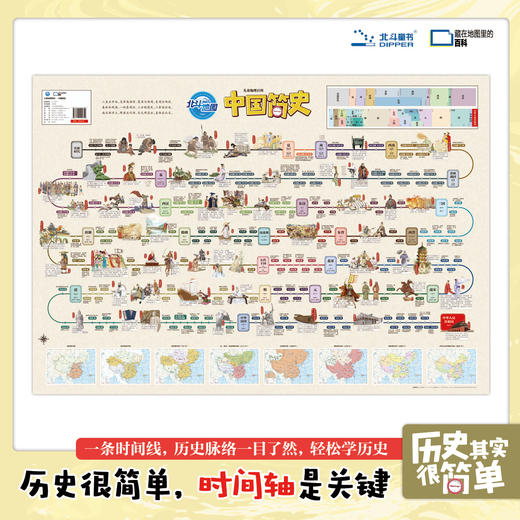 北斗 儿童地理百科地图-中国、世界简史86*60cm 商品图1
