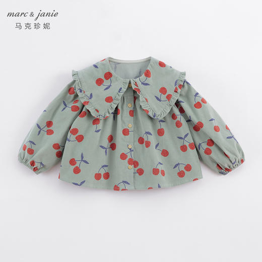 马克珍妮秋装新款 女童大翻领满底印花衬衫 儿童上衣221561 商品图1