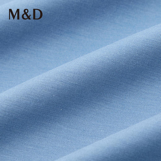 MD名盾圆领蓝色短袖夏季桑蚕丝T恤夏季新款男士休闲百搭上衣 商品图3