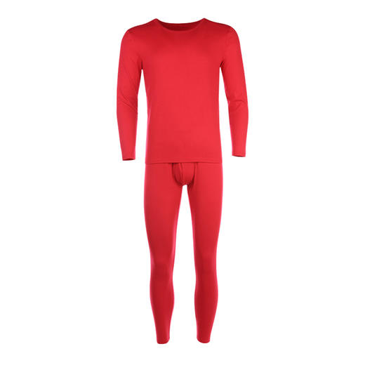 都市丽人都市锋尚轻暖保暖内衣男5至15度适穿阳离子罗纹绒保暖衣新年本命年红品FW21A2 商品图9