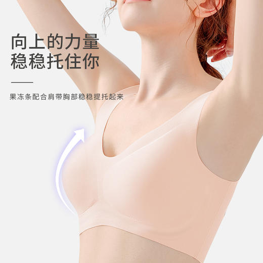 【裸感无缝无痕不易卷边】0感舒适无尺码标准版固定胸垫文胸 商品图2