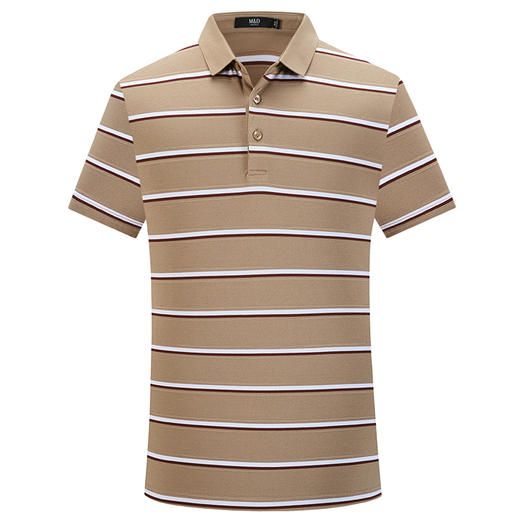 MD名盾桑蚕丝条纹短袖翻领Polo衫男士薄半袖夏季百搭真丝棉T恤 商品图4