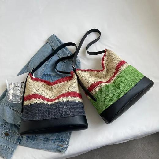 DTXB-ZF837新款潮流时尚简约气质百搭撞色单肩斜跨编织包 商品图3