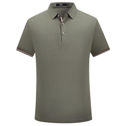 M＆D/名盾桑蚕丝纯色翻领短袖合身Polo衫夏季真丝男士薄短袖T恤 商品图4