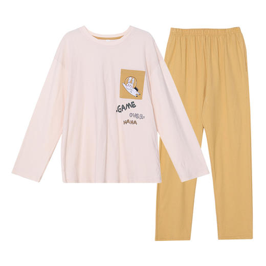 都市丽人生活家居棉质套装26支棉单面薄家居服长袖睡衣LH29B4 商品图4